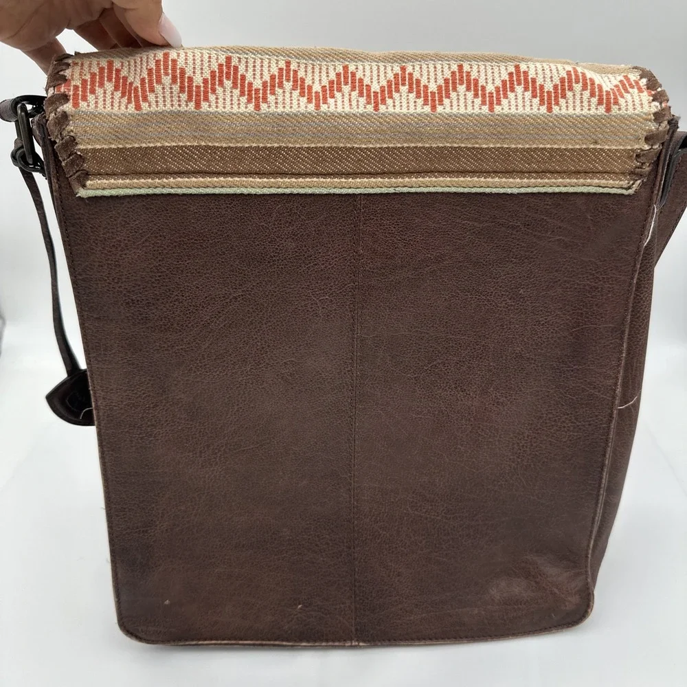 ARIAT Serape Large Tote Purse, Leather Western Bag Leather Straps 12x14